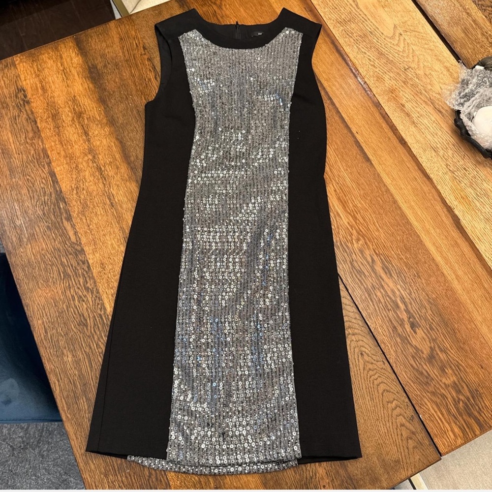 Drew Black and Silver Sequin Mini Dress
